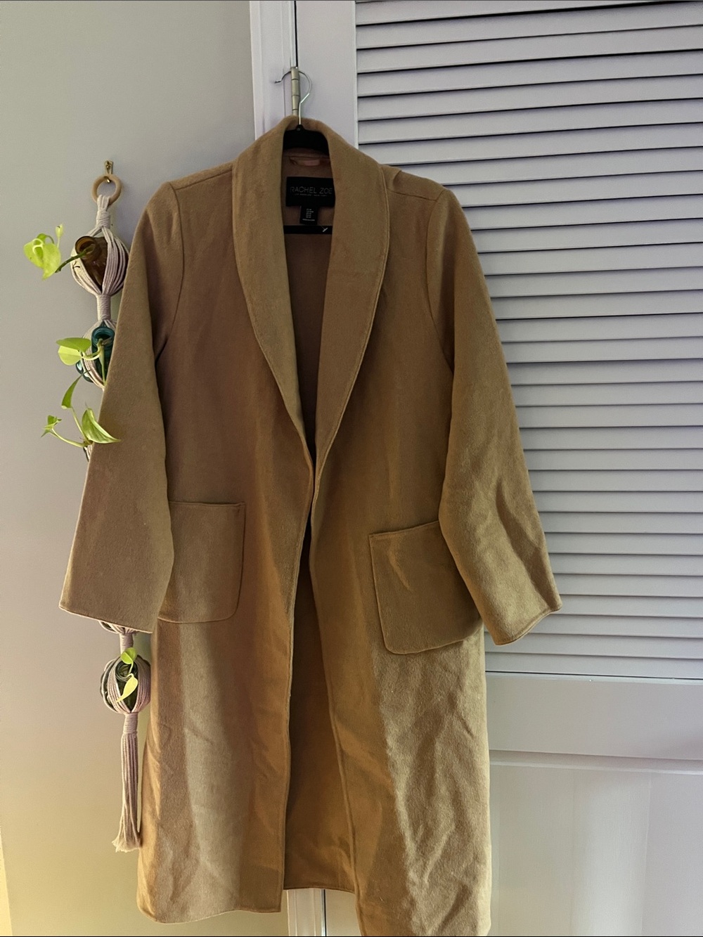 Rachel Zoe Camel Trench Coat Wool Blend